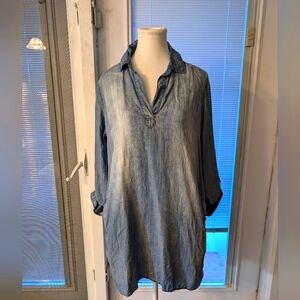 Saks Fifth Avenue Denim Tunic Shirt